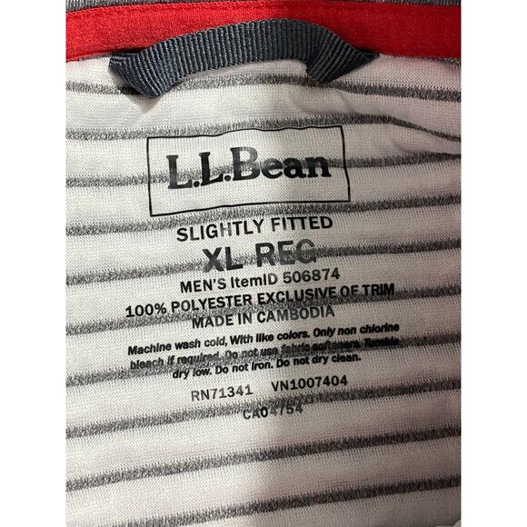 LL Bean Hoodie Men’s Size XL Regular Grey Ribbed Fleece Full Zip Jacket - Picture 5 of 9